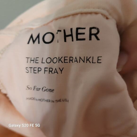 Mother Womens High Waisted Looker Ankle Fray Jeans Size 25 Pink Distressed - Picture 4 of 12